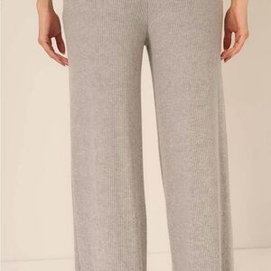 WeWoreWhat Gray Ribbed Wide Leg Pants